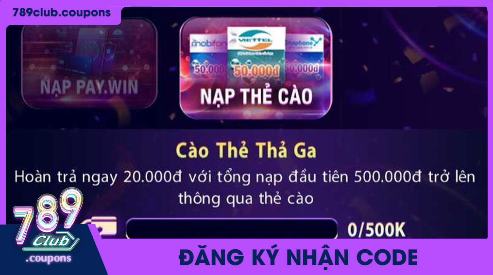 Game nổ hủ đăng ký tặng code trên cổng game 789club