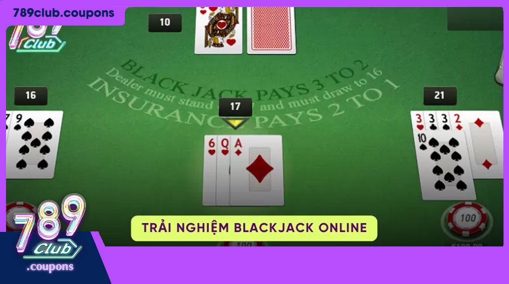 Giao diện trực tuyến của trò chơi Blackjack trên nền tảng 789club